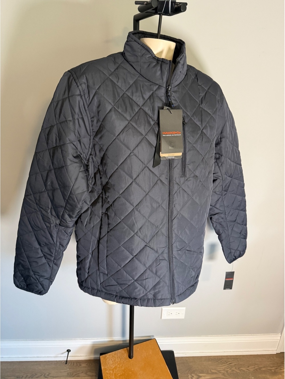 HAWKE&Co Performance Men's Quilted Jacket Large Carbon Black